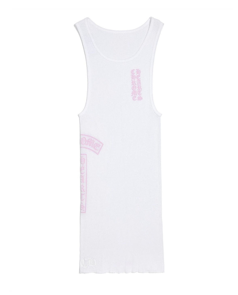 Chrome Hearts T-Bar Ribbed Tank Top White/Pink | NEW | AGLR LLC
