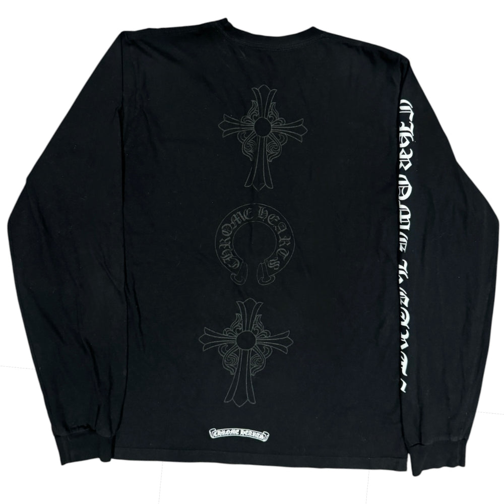 Chrome Hearts Triple Cross Horseshoe L/S Pocket Tee Black | Gently Used | AGLR LLC