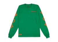 Chrome Hearts Horseshoe Logo L/S Pocket Tee Green/Orange | New | AGLR LLC