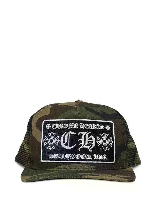 Chrome Hearts CH Hollywood USA Trucker Hat Camo | New | AGLR LLC