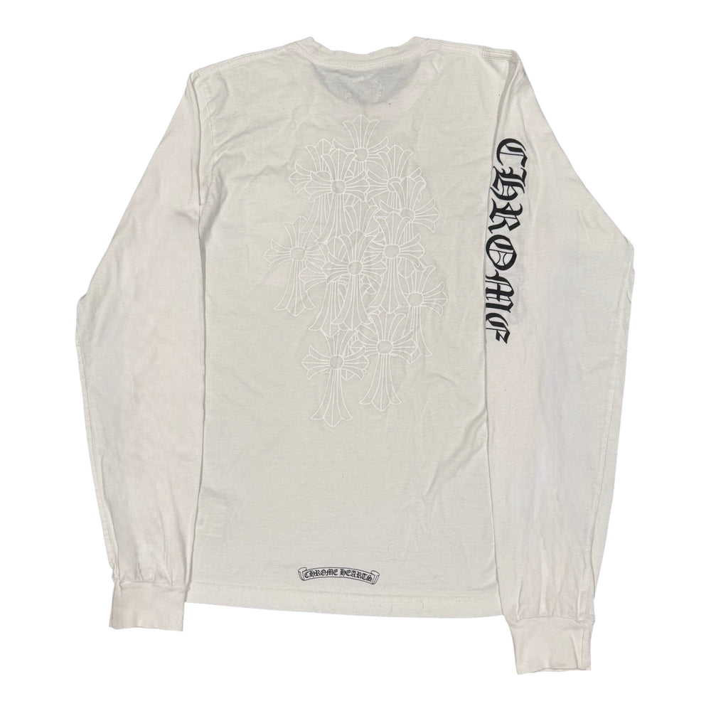 Chrome Hearts Cemetery Cross Long Sleeve T-Shirt White/White Medium | Gently Used | AGLR LLC