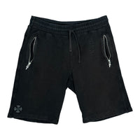 Chrome Hearts Cross Patched Vertical Logo Sweat Shorts Black | Gently Used | AGLR LLC
