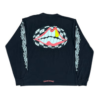Chrome Hearts Checker Mouth Long Sleeve Pocket Tee Black |Gently Used | AGLR LLC