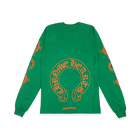 Chrome Hearts Horseshoe Logo L/S Pocket Tee Green/Orange | New | AGLR LLC