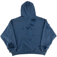 Balenciaga Distressed Logo Hoodie Blue | New | AGLR LLC