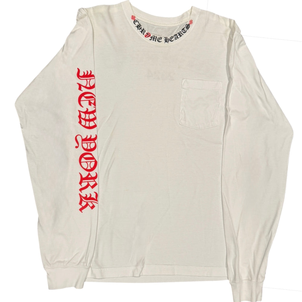 Chrome Hearts x Rolling Stones 2024 New York L/S Pocket Tee White | Like New | AGLR LLC