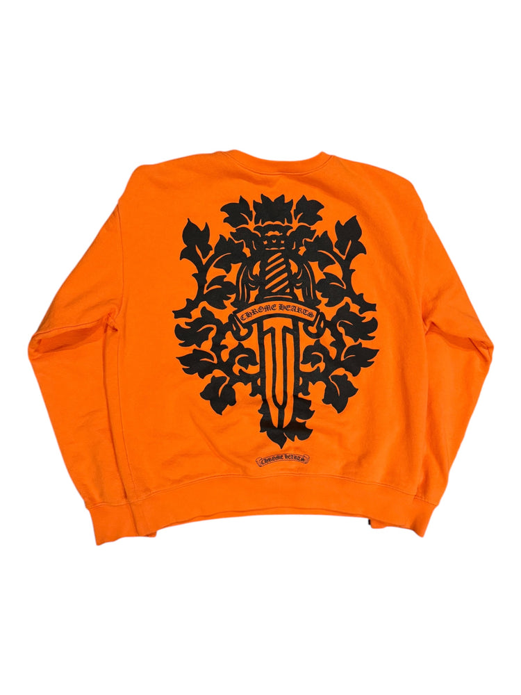 Chrome Hearts Vine Dagger Crewneck Sweatshirt Orange | Like New | AGLR LLC