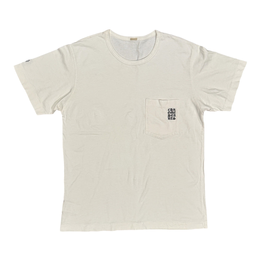 Chrome Hearts GRP Y Not Embroidered Pocket Tee White | Gently Used | AGLR LLC