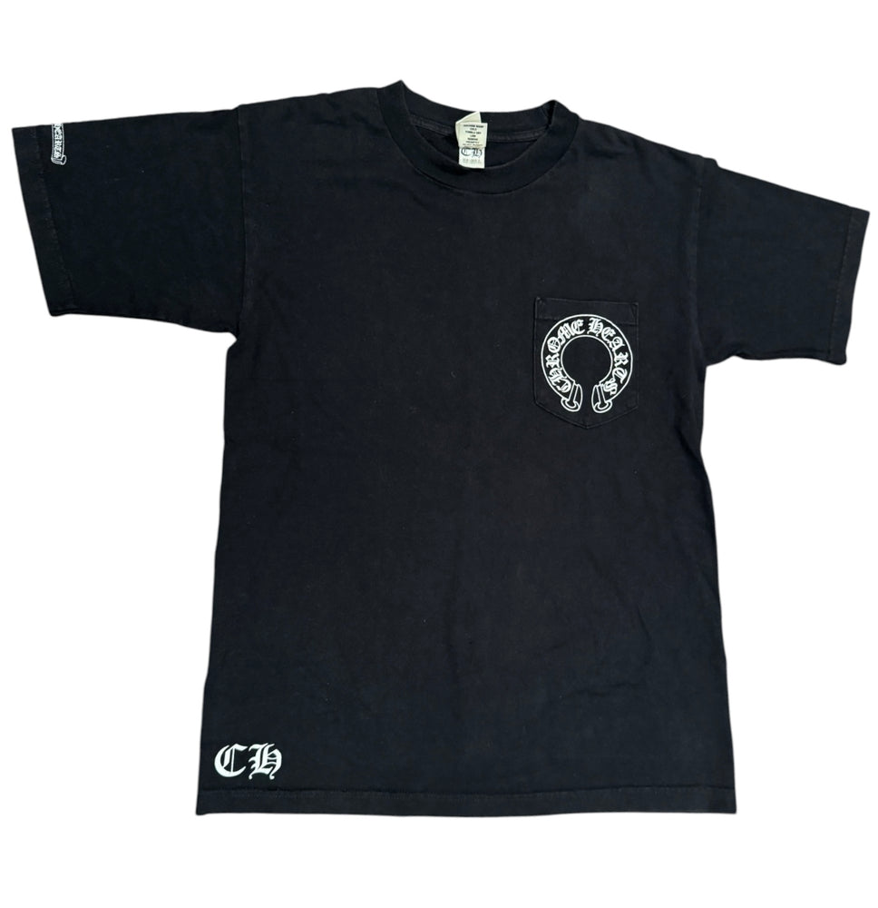 Chrome Hearts Horseshoe Vertical Cross Pocket Tee Black | Used | AGLR LLC