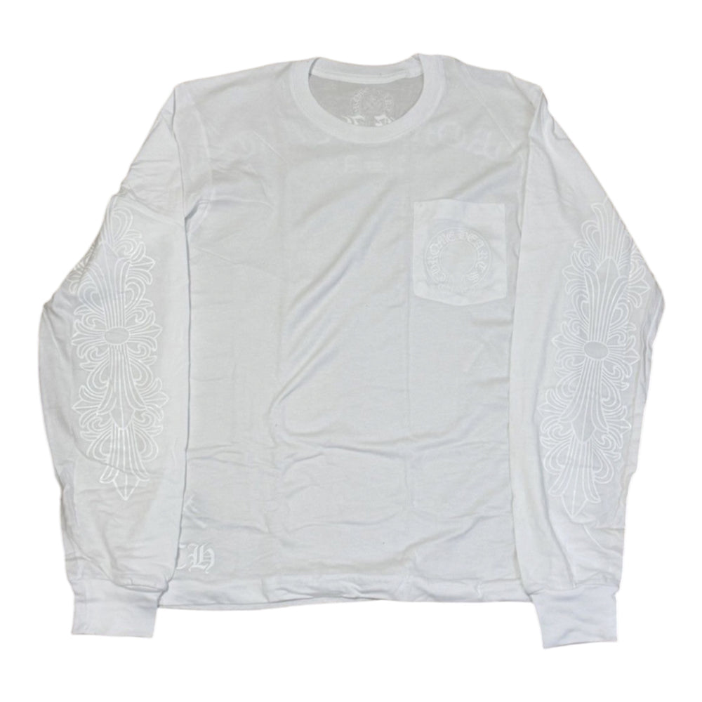Chrome Hearts Floral Scroll L/S Tee White | New | AGLR LLC