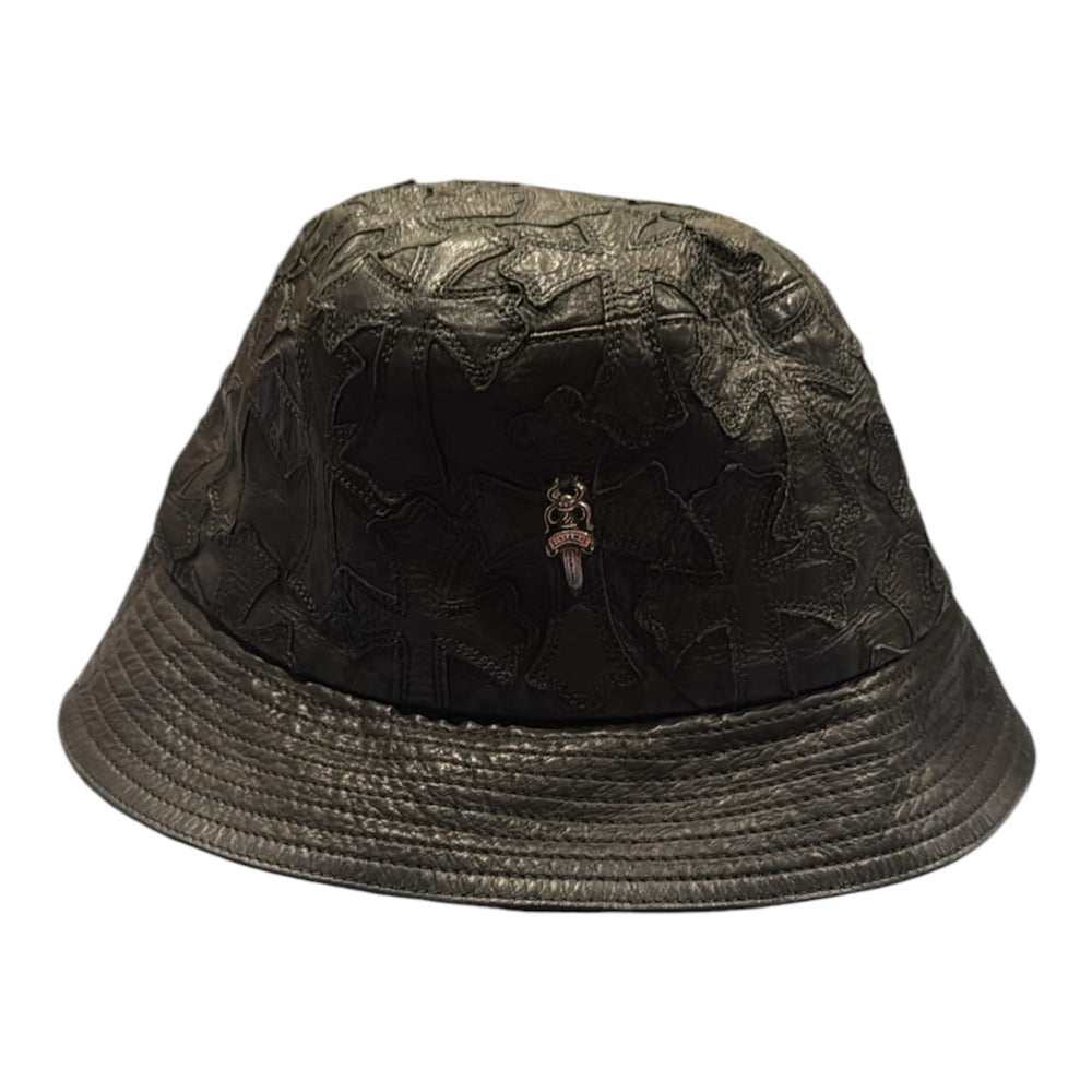Chrome Hearts Leather Cross Patch Bucket Hat | Like New | AGLR LLC