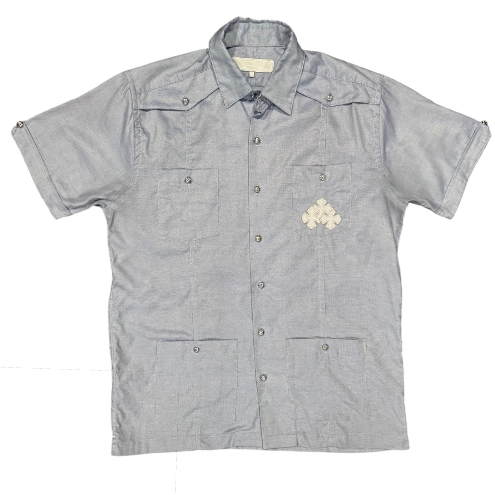 Chrome Hearts Triple Plus Cross Patch Guayabera Shirt Medium | Very Good | AGLR LLC