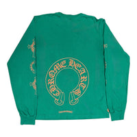 Chrome Hearts Horseshoe Long Sleeve T-Shirt Green/Orange Large | Used | AGLR LLC