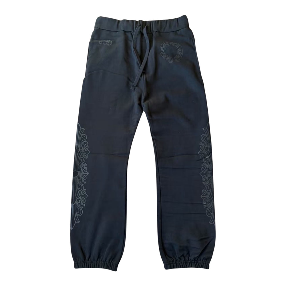 Chrome Hearts Horseshoe Floral Cross Sweatpants Black | New | AGLR LLC