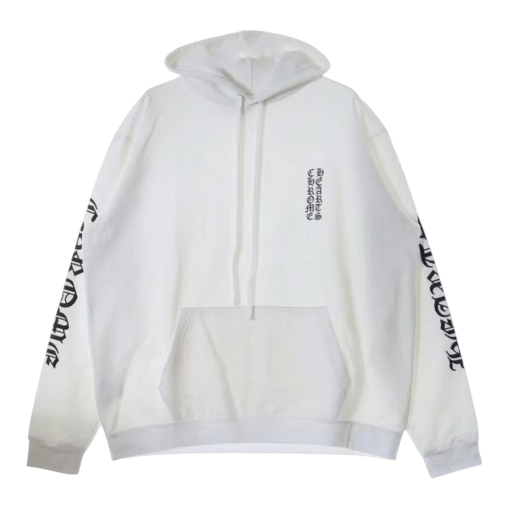 Chrome Hearts Vertical Logo Hoodie White | NEW | AGLR LLC