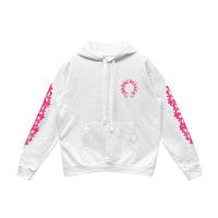 Chrome Hearts Horseshoe Floral Cross Sleeve Pullover Hoodie White/Pink | New | AGLR LLC