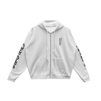Chrome Hearts Vertical Logo Zip Up Hoodie White/Black | New | AGLR LLC