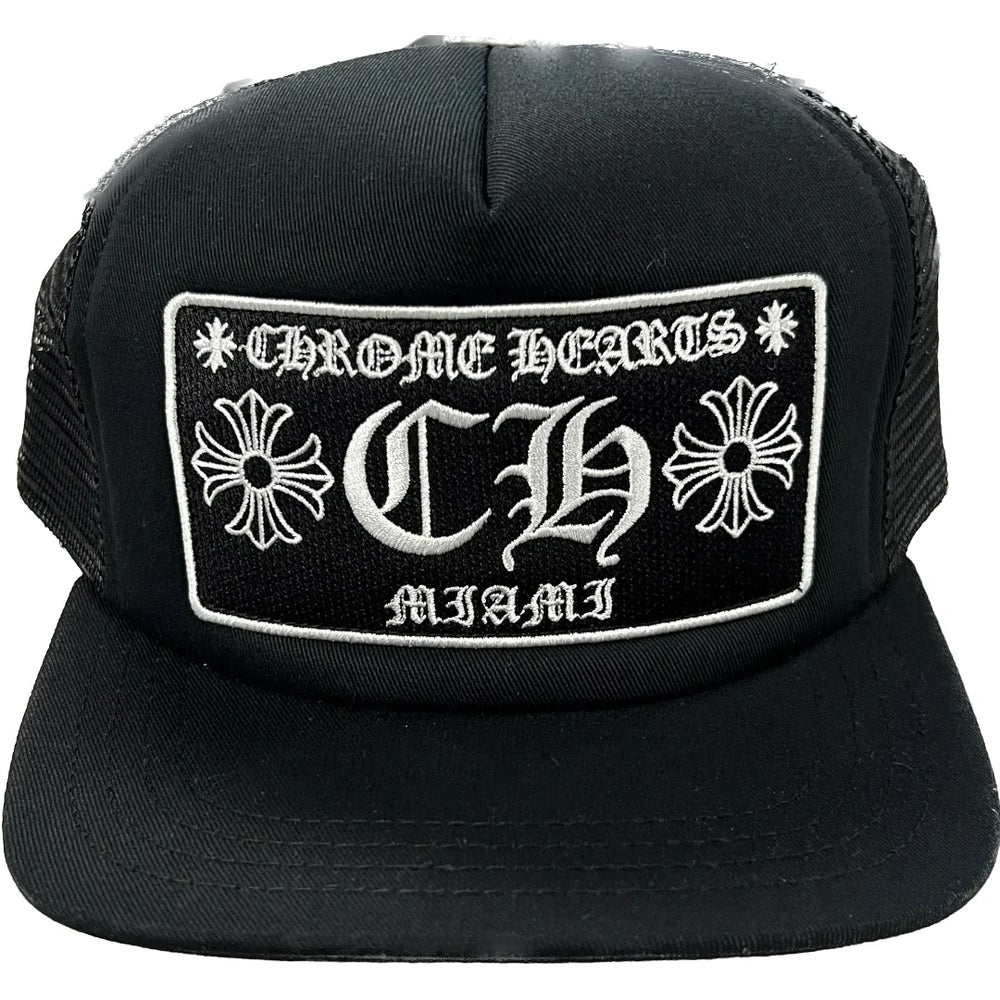 Chrome Hearts CH Miami Trucker Hat Black | New | AGLR LLC