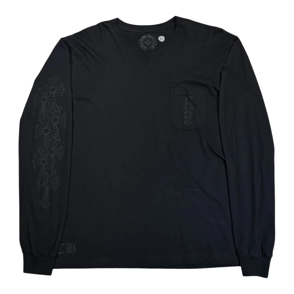 Chrome Hearts Maimi Exclusive Cemetery Cross L/S Pocket Tee Black | New | AGLR LLC