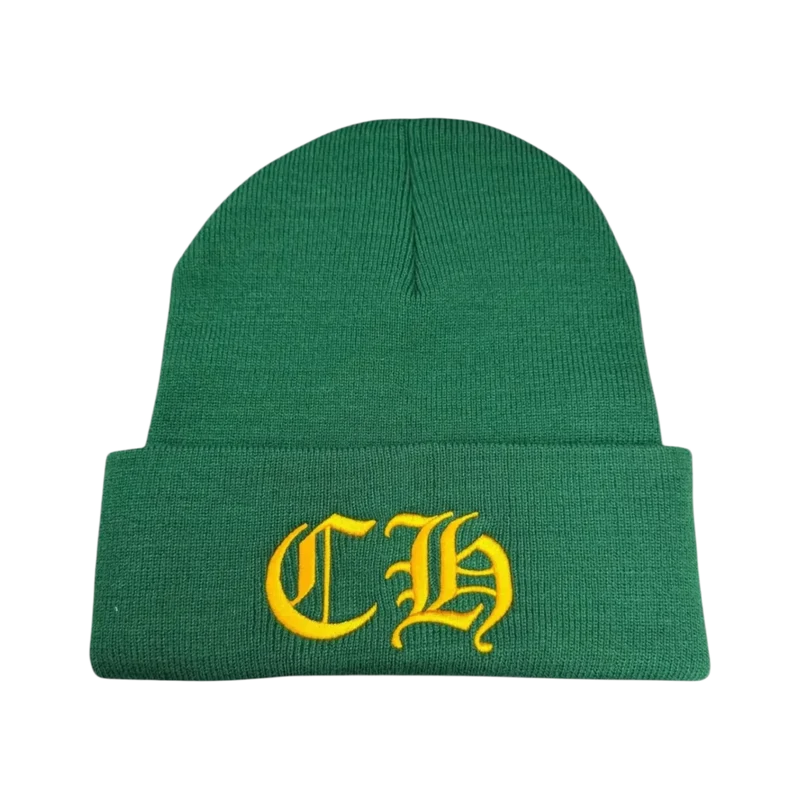 Chrome Hearts CH Logo Beanie Green/Gold | New | AGLR LLC